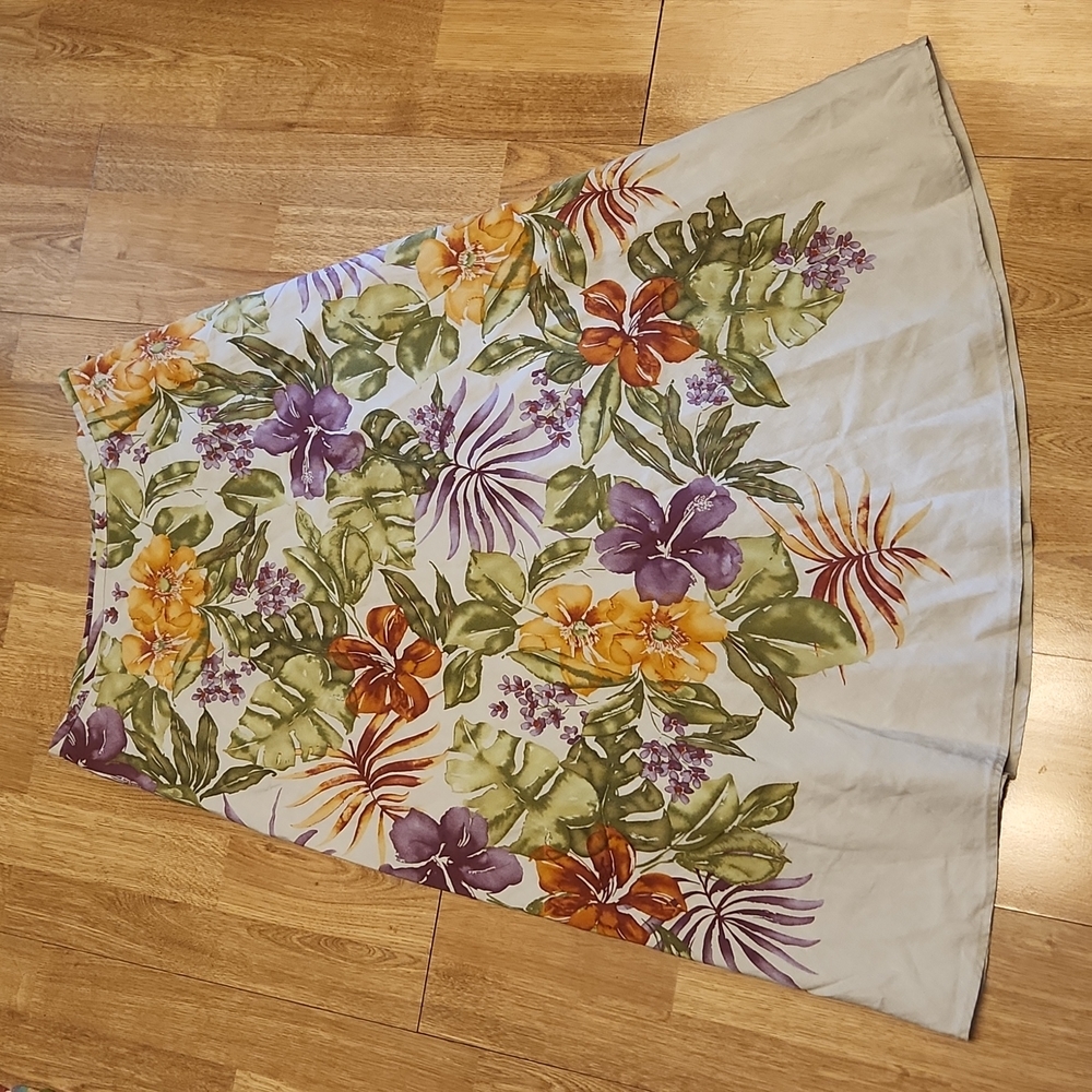 Talbots silk linen blend floral skirt sz 10